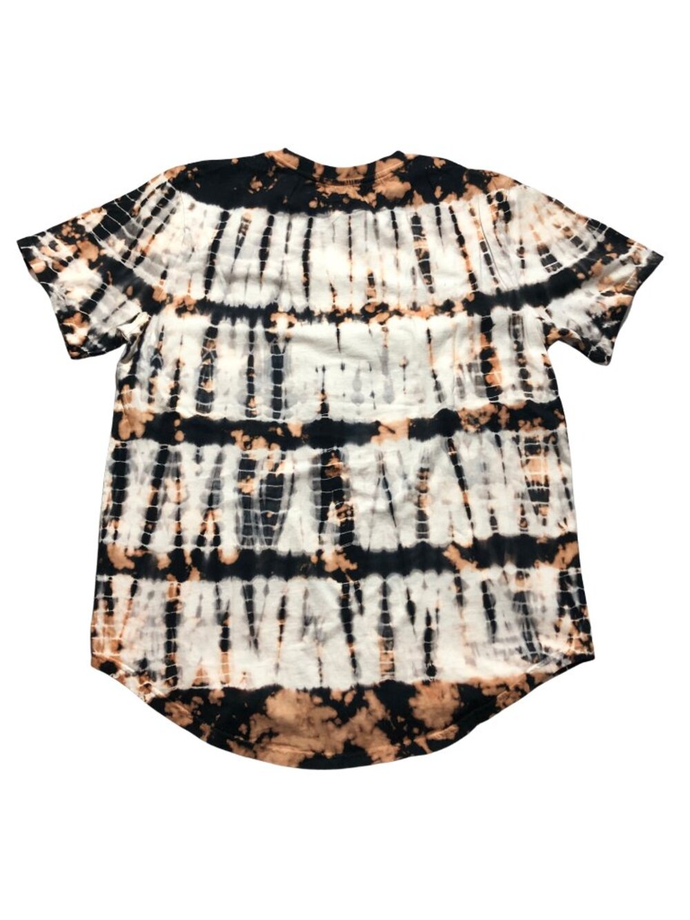 Custom Reverse-Dye Bleach Tie Dye Tunic T-Shirt Black White Unisex - Picture 3 of 3